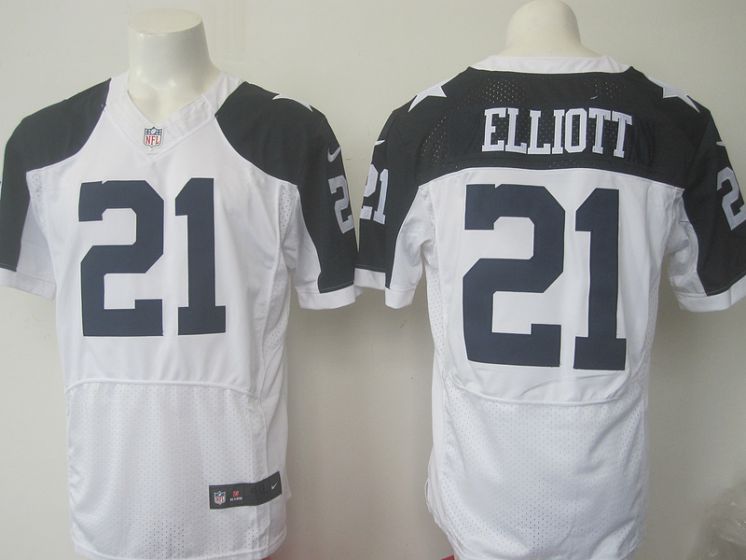Men Dallas Cowboys 21 Elliott Nike NFL white thanksgiving elite jersey